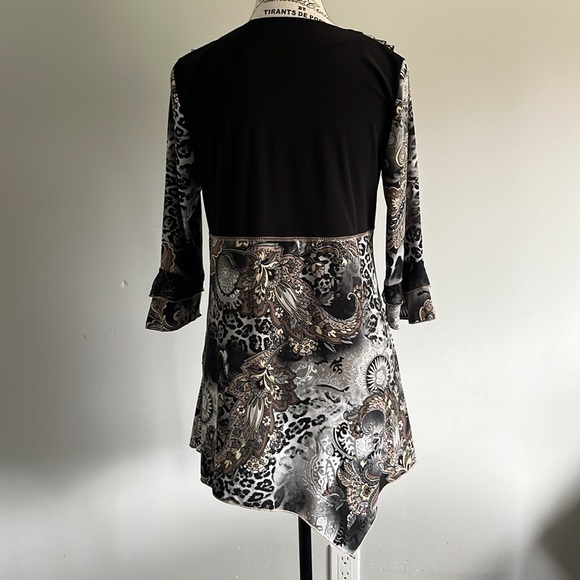 Y2K Medieval Boho Tunic – Cowl Neck & Asymmetrical Hem (M) - Picture 6 of 7